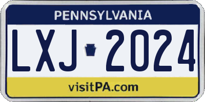 PA license plate LXJ2024