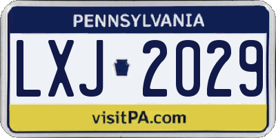 PA license plate LXJ2029