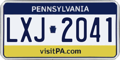PA license plate LXJ2041