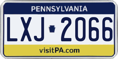 PA license plate LXJ2066