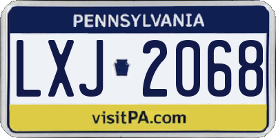 PA license plate LXJ2068