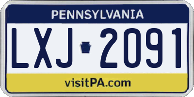 PA license plate LXJ2091