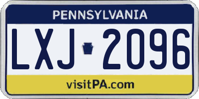 PA license plate LXJ2096