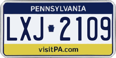 PA license plate LXJ2109