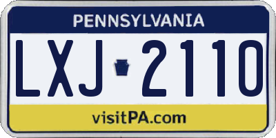 PA license plate LXJ2110