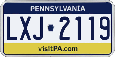 PA license plate LXJ2119