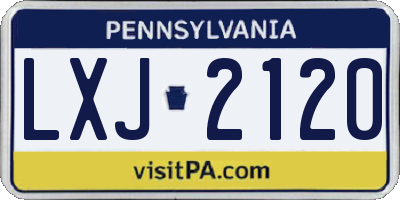 PA license plate LXJ2120