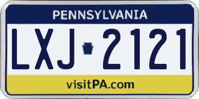 PA license plate LXJ2121