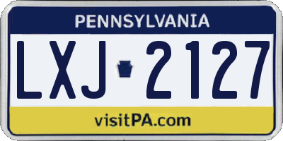 PA license plate LXJ2127
