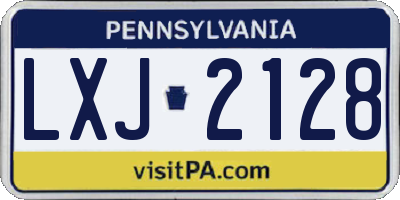 PA license plate LXJ2128