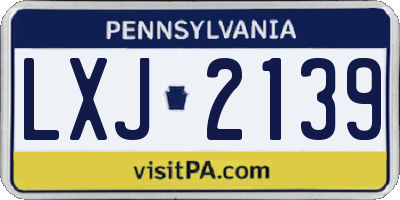 PA license plate LXJ2139