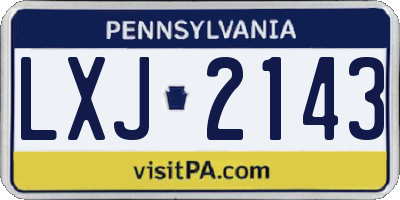 PA license plate LXJ2143