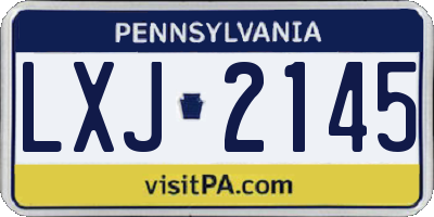 PA license plate LXJ2145