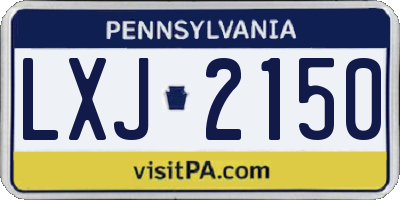 PA license plate LXJ2150