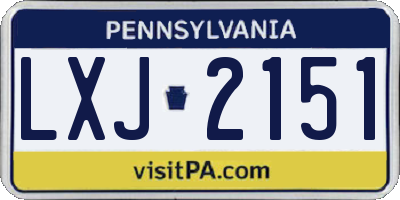 PA license plate LXJ2151