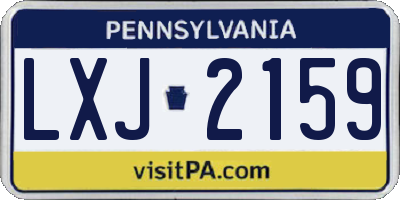 PA license plate LXJ2159