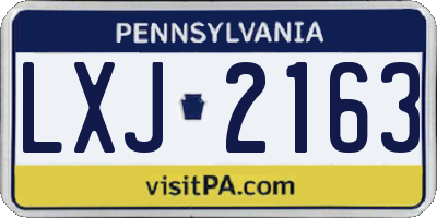 PA license plate LXJ2163