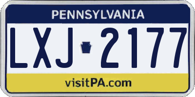 PA license plate LXJ2177