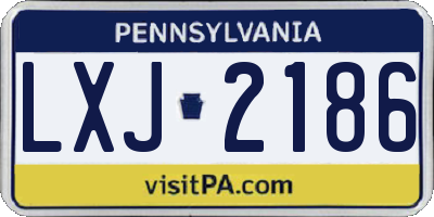 PA license plate LXJ2186