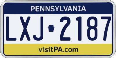 PA license plate LXJ2187