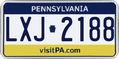 PA license plate LXJ2188