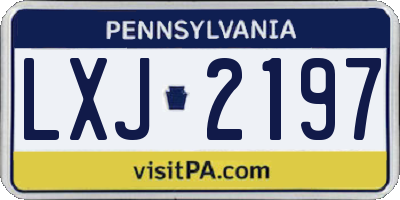 PA license plate LXJ2197