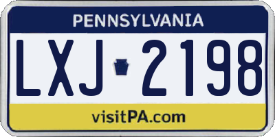 PA license plate LXJ2198