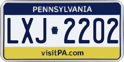 PA license plate LXJ2202