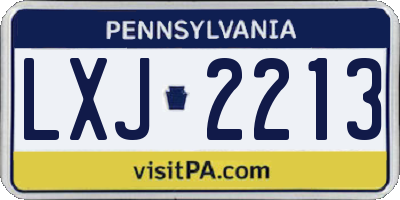 PA license plate LXJ2213