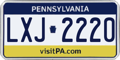 PA license plate LXJ2220
