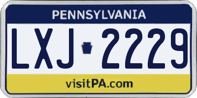 PA license plate LXJ2229
