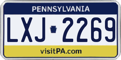 PA license plate LXJ2269