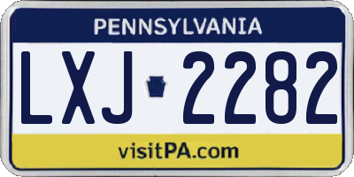 PA license plate LXJ2282