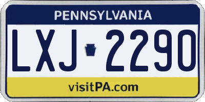 PA license plate LXJ2290