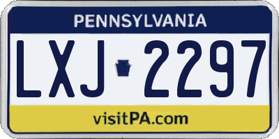 PA license plate LXJ2297