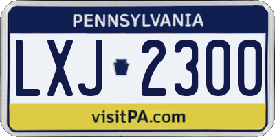 PA license plate LXJ2300