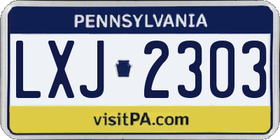 PA license plate LXJ2303