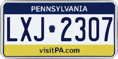 PA license plate LXJ2307