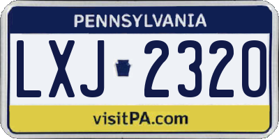 PA license plate LXJ2320
