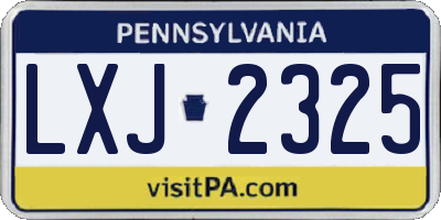 PA license plate LXJ2325