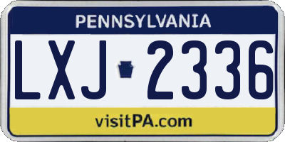 PA license plate LXJ2336