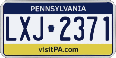 PA license plate LXJ2371