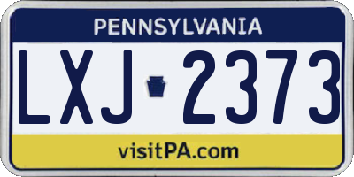 PA license plate LXJ2373