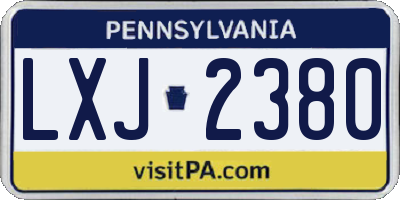 PA license plate LXJ2380