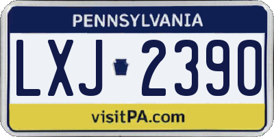PA license plate LXJ2390