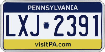 PA license plate LXJ2391