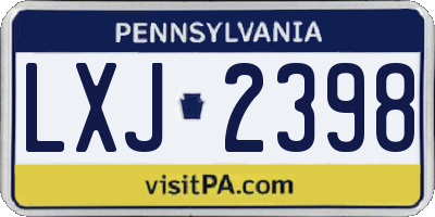 PA license plate LXJ2398