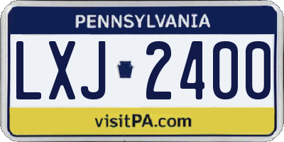 PA license plate LXJ2400