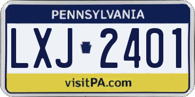 PA license plate LXJ2401