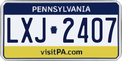 PA license plate LXJ2407